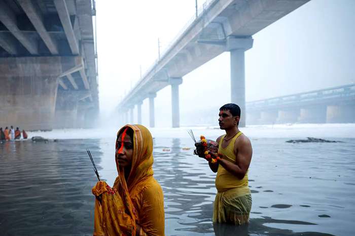 مه دود سمی بر آسمان پایتخت هند
